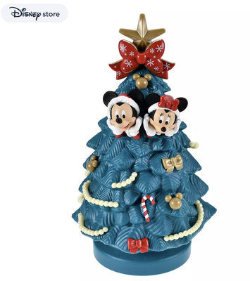 ArielWish日本東京迪士尼Disney聖誕節2023限量版米奇米妮蝴蝶結星星立體聖誕樹擺飾餅乾禮盒-最後一盒絕版品