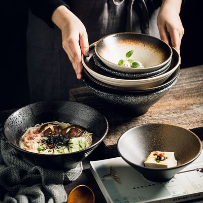 日式和風拉面碗陶瓷湯碗大號冒菜碗螺獅粉面碗家用大飯碗麻辣燙~特價