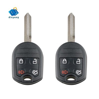2x 車載智能遙控鑰匙 4 按鈕汽車鑰匙扣適用於 2010 2011 2012 2013 2014 福特野馬 315Mh-飛馬汽車