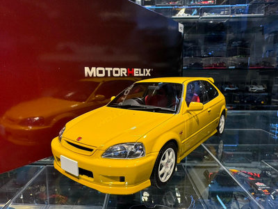 吉華@ 1/18 MotorHelix Honda Civic Type-R Late Version EK9 黃色