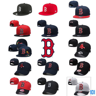 101潮流MLB 波士頓紅襪 球隊棒球帽 男女通用 可調整 平沿帽 嘻哈帽 運動帽 時尚帽子 11款式