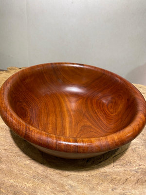 全新緬甸花梨木整木一體成型工藝而成的大碗水果盤揉面盤多用收納