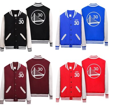 NBA 2015 冠軍 球隊 球星 勇士隊 MVP Stephen Curry 棒球外套 鋪棉 保暖 外套 預購 免運