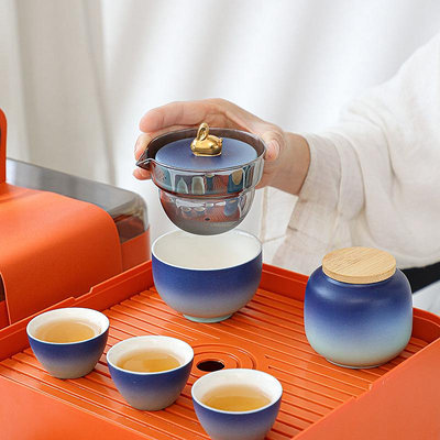 茶具粗陶旅行茶具套装便携式快客杯收纳盒商务伴手礼品