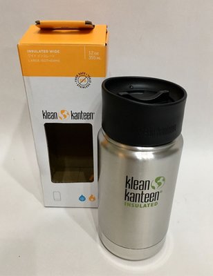 美國Klean Kanteen寬口保溫鋼瓶355ml-原鋼色