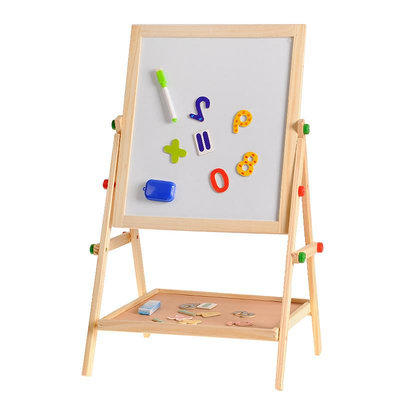 兒童寶寶雙面磁性畫板支架式小黑板可升降畫架家用涂鴉學習寫字板