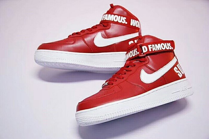 Supreme x Nike Air Force 1 SP HIGH 空軍一號經典百搭板鞋“SUP紅白