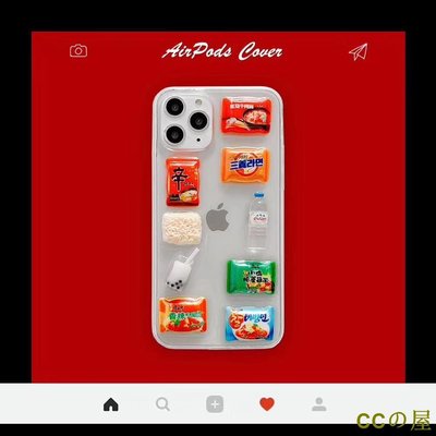 韓風 迷你泡麵礦泉水 適用於iPhone12 11Pro Xs Max透明手機殼SE2蘋果XR 6 7 8Plus滴膠殼-MIKI精品