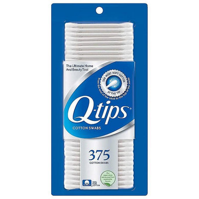 【Q-tips】100%純棉紙軸棉花棒(375支/盒)【0293】