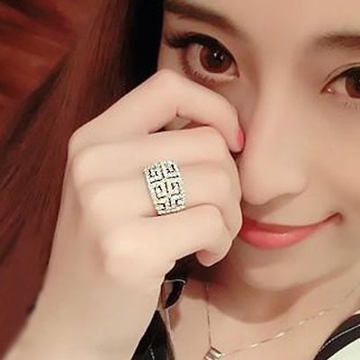 ╭✿蕾兒0509✿╮MD008-韓國飾品復古宮廷風印記之迷時尚滿鑽戒指指環