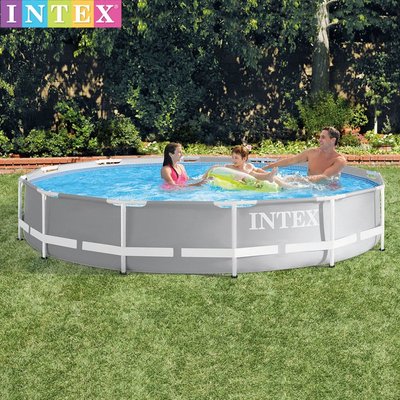intex26712 圓形管架水池套裝 支架泳池 家庭游泳池成人