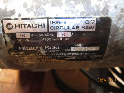 日製-HITACHI-7吋圓鋸機-型號-C7-良品保固7日，只有單機-沒有其他配件-照片是實物拍攝，請看清楚，可以接受再購買,誠可議