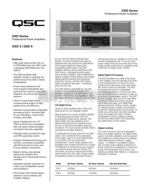 【昌明視聽】美國專業品牌 音響後級功率擴大機 QSC GXD8 最大輸出4500瓦
