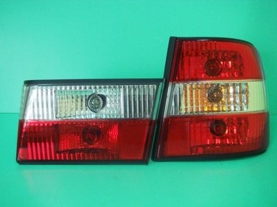 ☆小傑車燈家族☆全新高品質BMW E34紅白晶鑽.紅黑晶鑽尾燈超亮版