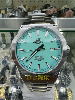 【金台鐘錶】CASIO卡西歐 EDIFICE 防水輕薄 EFR-S108D-2B (八角) (藍寶石玻璃) 不鏽鋼錶帶