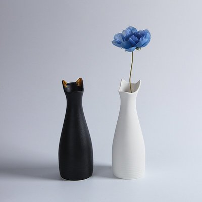 創意簡約小花瓶陶瓷ins擺件餐桌樣板房玄關裝飾網紅花器軟裝裝飾