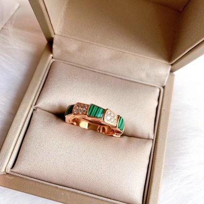【少女館】新款Bvlgari 戒指寶格麗 serpenti系列 綠蛇 寬版戒指情侶戒指 指環 對戒首飾 珠寶 飾品WCC