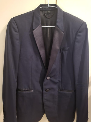 搬家最後一週特價出清 Burberry 正品 義大利製 西裝外套 深藍色 原價48000元