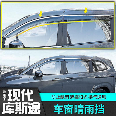 Hyundai Custin現代庫斯途晴雨擋雨眉車窗擋雨板透明條改裝飾配件專用外觀升級圖
