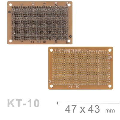 『堃邑Oget』KT-10 電木 47 x 73 x 1.6 mm 單面 PCB 萬用電路板 25 x 15孔 電木板 洞洞板