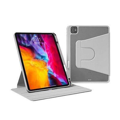 iPad平板皮套 360度旋轉 防摔殼 透明背板 磁吸 智能休眠 帶筆槽 適用Pro11 10 Air5 mini6