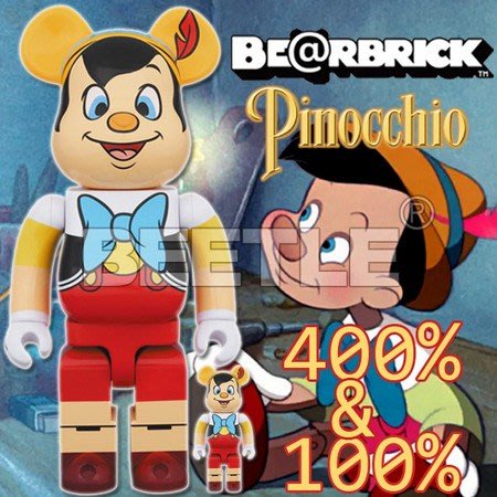 BEETLE BE@RBRICK 迪士尼PINOCCHIO 小木偶皮諾丘木偶奇遇記100 400