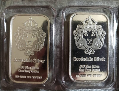 2024年人間有幸福 1標1條  美國Scottsdale獅王銀條1盎司 品相漂亮 實品拍攝 低價直購 999純銀