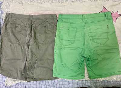 0140 二手hang ten男士綠色、卡其色二件 尺寸XL  腰46公分褲長56公分 🈴售$200