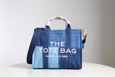 ❤小鹿臻選❤~正品Marc Jacobs牛仔購物袋 背上超實用帆布托特包