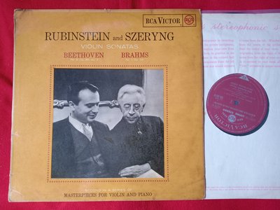 RCA SB 6513/布拉姆斯/貝多芬：小提琴奏鳴曲/謝霖/魯賓斯坦/英國/紅底銀字grooved首版/NM-