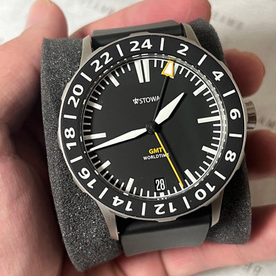 已售出 STOWA Flieger GMT worldtime 機械錶 45mm 鈦金屬 兩地時間 單錶(ORIS、Sinn、Damasko、Longines)
