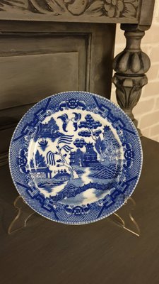 【卡卡頌  歐洲古董】英國老件 青花瓷  中國風  瓷盤  裝飾盤  p1646 ✬