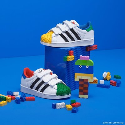 【紐約范特西】預購 adidas LEGO X SUPERSTAR 樂高 運動鞋童鞋 H03964 黃綠配色