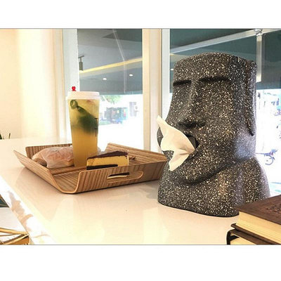新款 創意復活島 摩艾石像面紙盒 家用創意紙巾盒 moai面紙套 石頭人 摩艾 紙巾筒 創意面紙盒