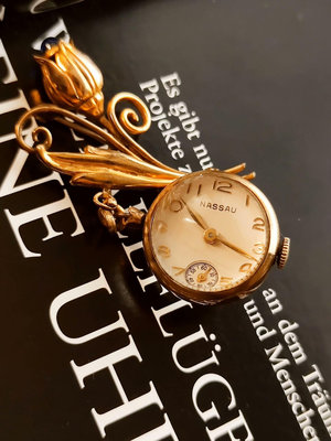 瑞士Nassau漂亮的古董胸針水晶球懷錶欣賞！約產自60-7