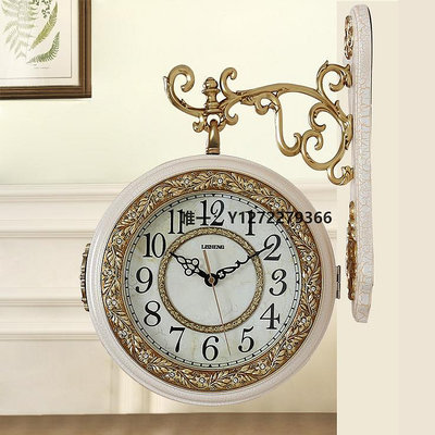 時鐘擺件德國工藝北歐掛鐘靜音雙面鐘表客廳復古掛墻時尚歐式家用創豪華意家居時鐘