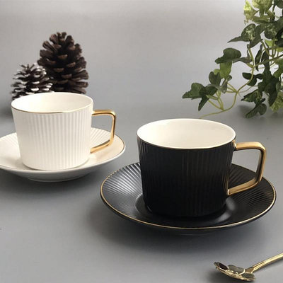 廠家出貨歐式小奢華描金邊咖啡杯碟套裝陶瓷家用下午茶具器具