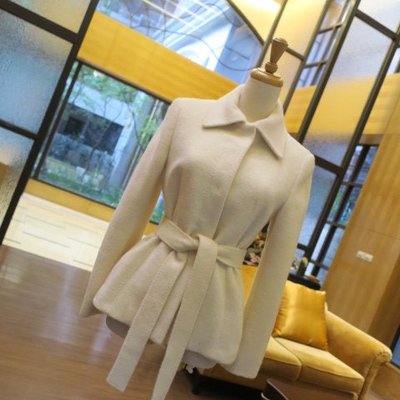 *beauty*日本ICB米白色安哥拉羊毛短大衣外套  JPN7號 XX22