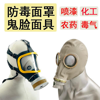 防毒全面罩濾毒罐噴漆農藥安全毒氣氨氣一氧化碳過濾式鬼臉面具