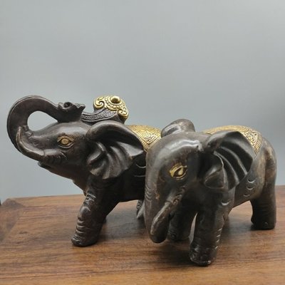 現貨熱銷-【紀念幣】銅大象吉祥如意吸水象銅象古典財富象家居客廳玄關工藝擺件禮品