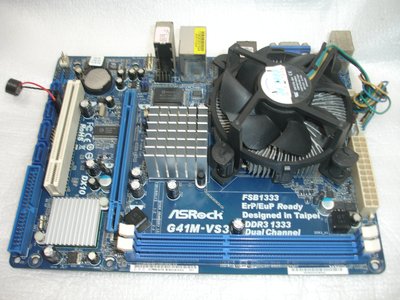 華擎ASRock G41M-VS3 主機板 + Intel Celeron E3400 2.6GCPU含風扇