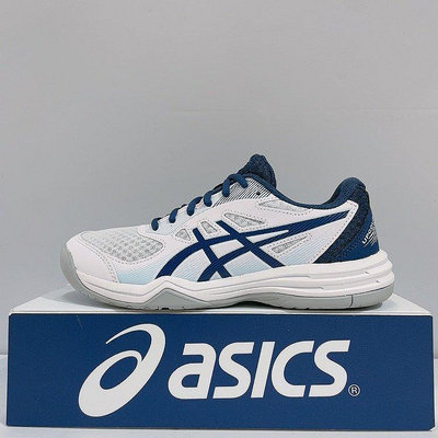 ASICS UPCOURT 5 女生 白藍色 耐磨 運動 羽排球鞋 1072A088-100