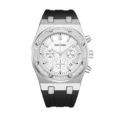 【帕達數碼手錶專營店】PINTIME/品時新款手錶男六針帶日曆時尚石英錶