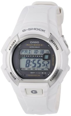 卡西歐GWM850六局太陽能電波手錶,防震200M防水倒數計時馬錶 自動對時,4鬧鈴,男錶,石英錶,白,簡易包裝,9成新