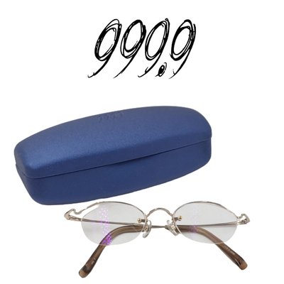【皮老闆】 二手真品 999.9 鈦金屬 鏡框 眼鏡 (175)