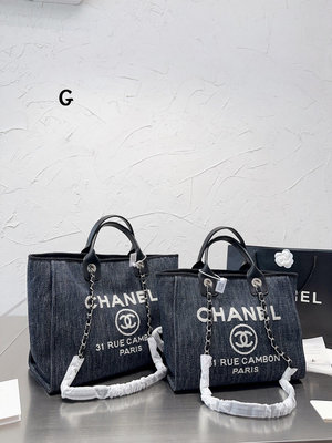 【包包】(大小同價Chanel 22b全新丹寧牛仔購物袋沙灘包#chanel 22b 新款沙灘購物袋托特 NO.66188