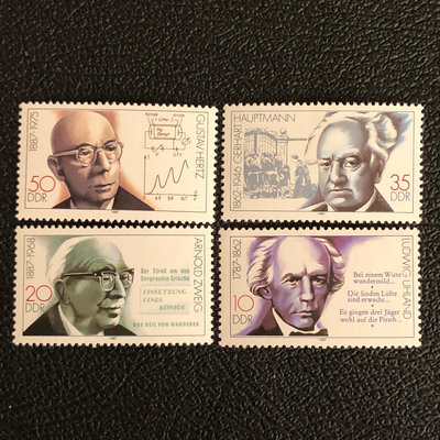 【二手】1516外國郵票東德1987年 著名人物 名人 諾貝爾獎4枚 國外郵票 定位冊 專題冊【雅藏館】-760