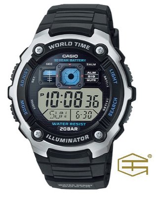 【天龜】CASIO  深海潛將數位電子膠帶錶   AE-2000W-1A