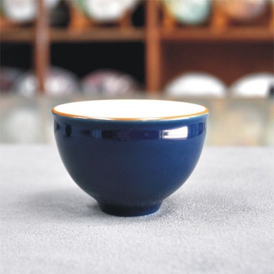 品茗茶杯 / 單杯【主人杯一對 】白底霽藍釉/ 茶道配品《百壺堂》