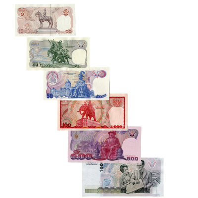 可議價1978-96年 泰國6張大套鈔 10-1000泰銖紙幣 全新 P87-9211053【懂胖收藏】PCGS NGC 公博